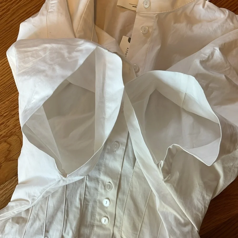 Anthropologie x Exquise The Tobie Button-Front Pleated Shirt Dress Sz Large NWT - Picture 15 of 17